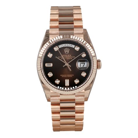 rolex day date gold braun|Rolex Day-Date price.